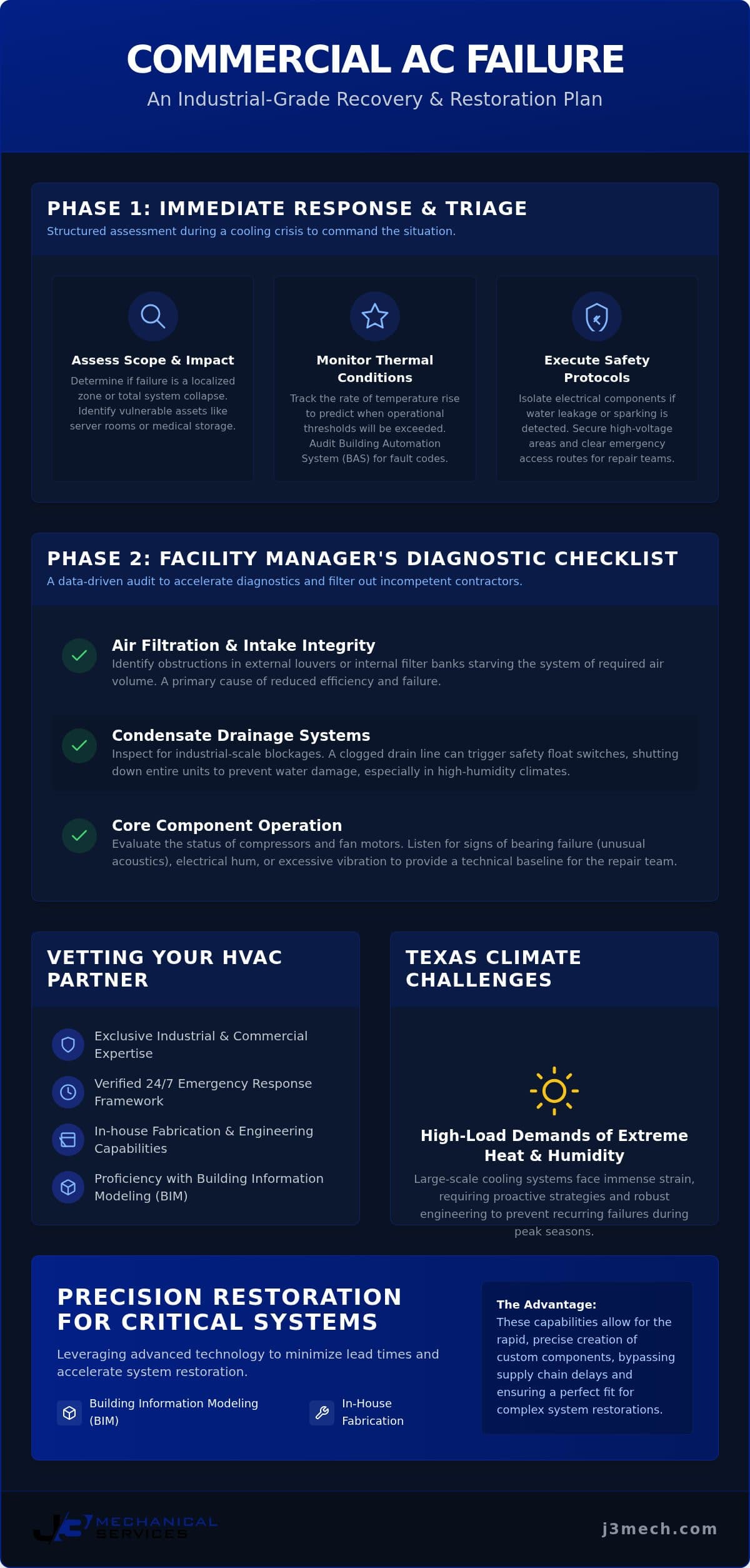 Commercial AC Repair Near Me: A Facility Manager’s Emergency Recovery Checklist infographic